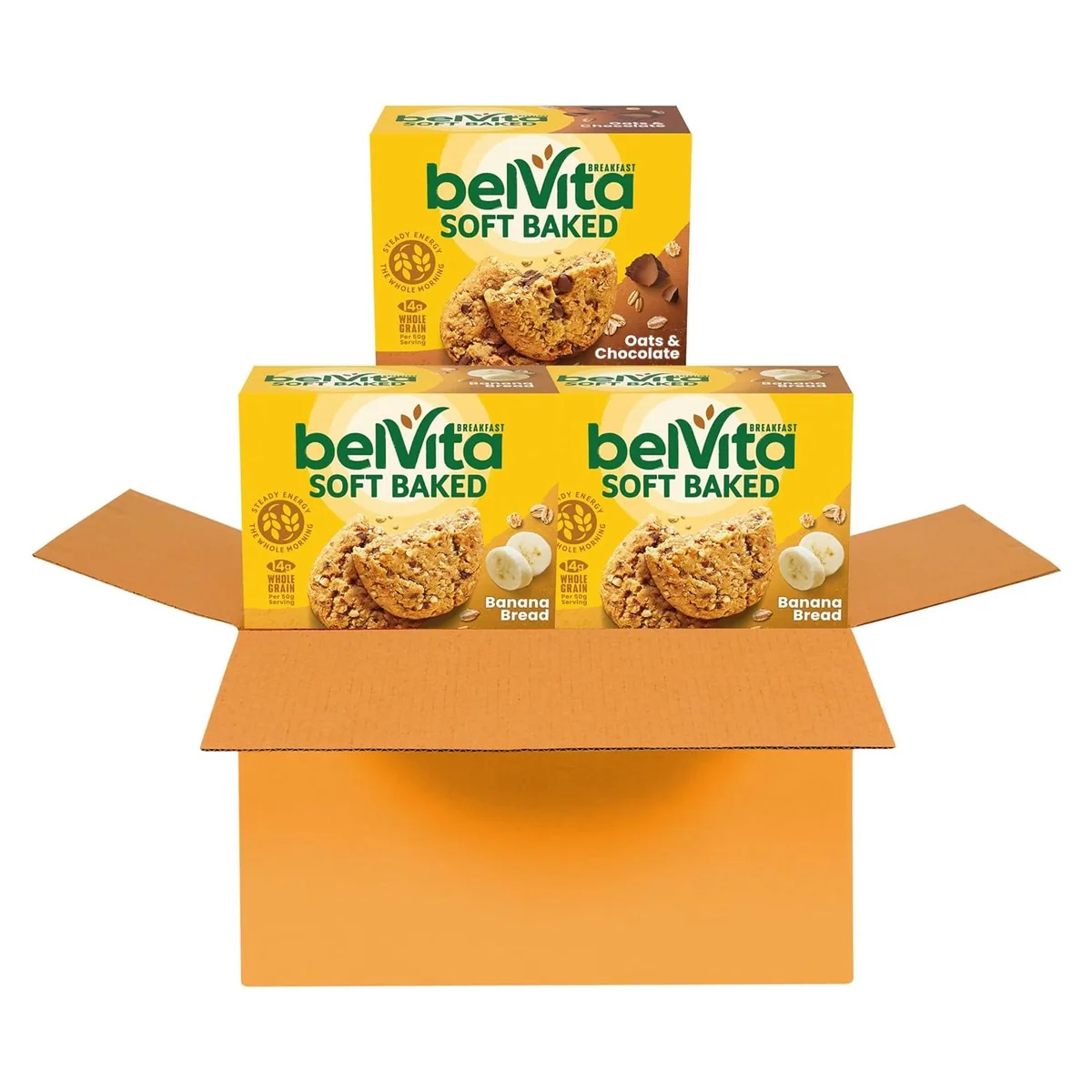 Nabisco belVita Soft Baked Breakfast Bars Variety Pack, 15 packs, 2 kinds, photo 1 of 6