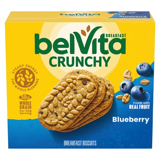 Nabisco belVita Breakfast Bars Biscuits, Blueberry, 5 packs, 4 biscuits each