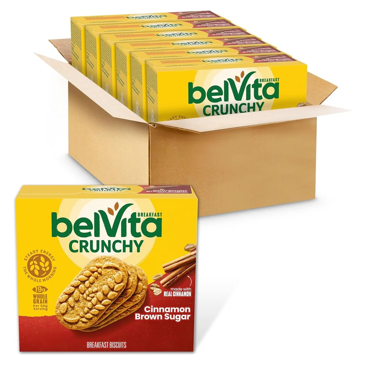 Nabisco belVita Breakfast Bars Biscuits, Cinnamon Brown Sugar, 30 packs, 4 biscuits each, photo 1 of 6