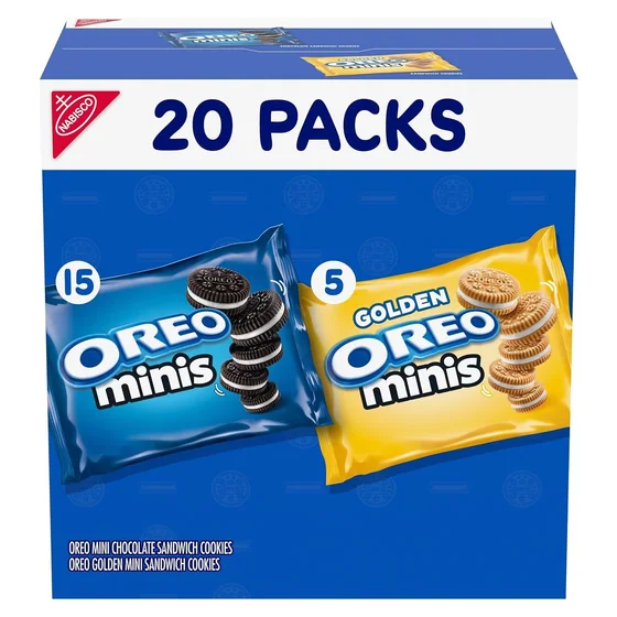 Nabisco OREO Minis Sandwich Cookies Variety Pack, Original & Golden, 20 snack packs