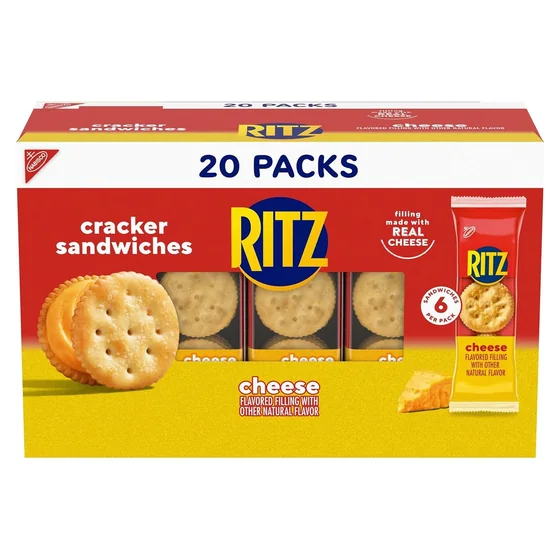 Nabisco RITZ Cheese Sandwich Crackers, 20 snack packs