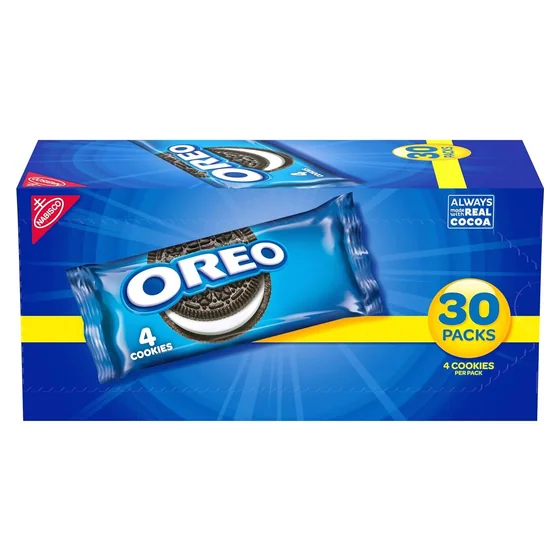Nabisco OREO Chocolate Sandwich Cookies, 30 snack packs, 4 cookies each