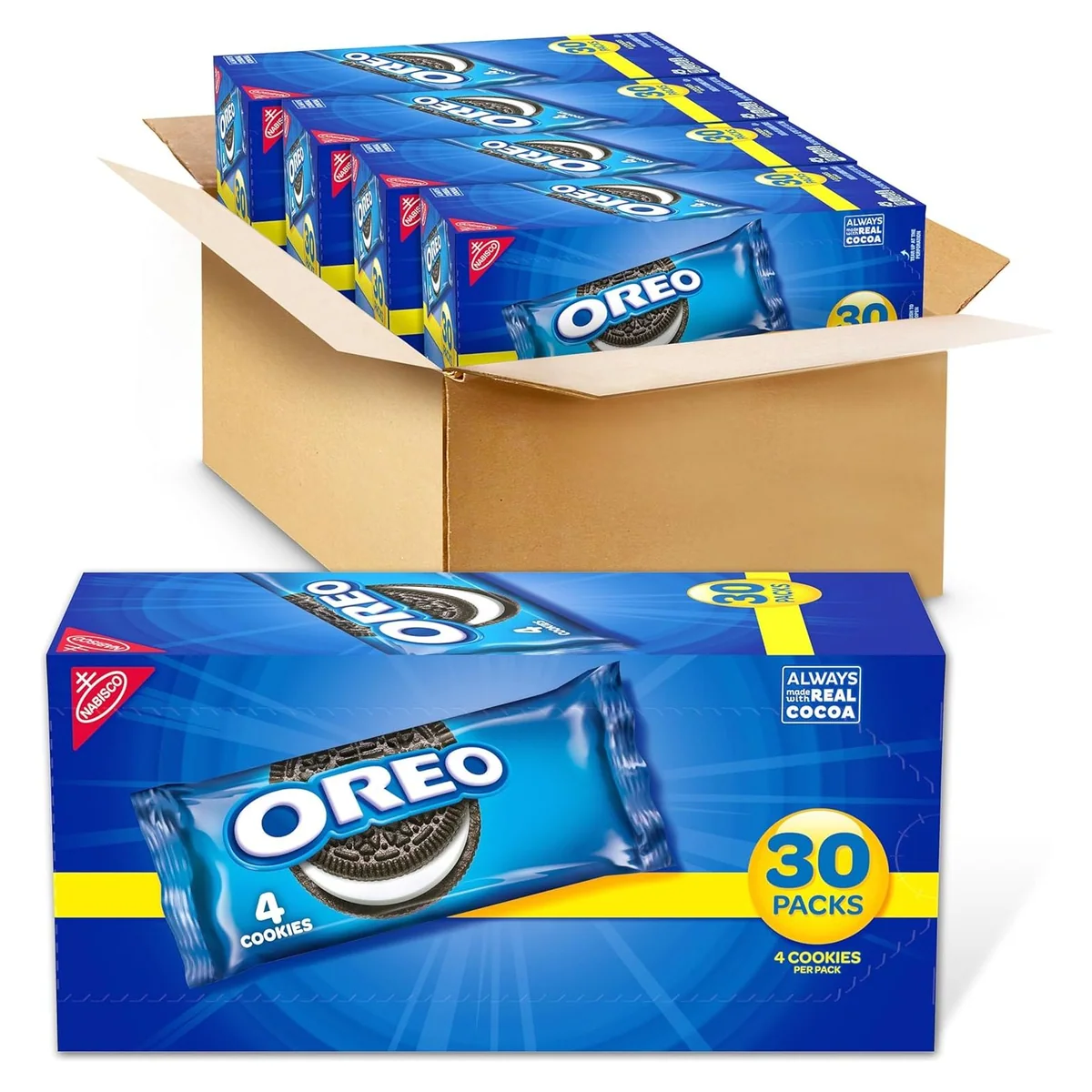 Nabisco OREO Chocolate Sandwich Cookies, 120 snack packs, 4 cookies each, photo 1 of 4