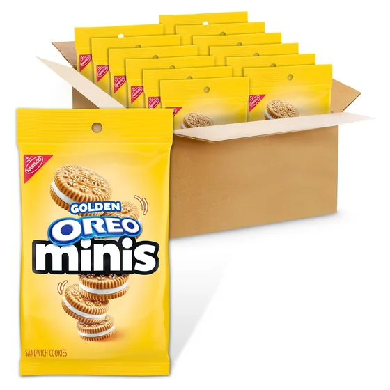 Nabisco OREO Minis Golden Sandwich Cookies, 12 bags, 3 oz each