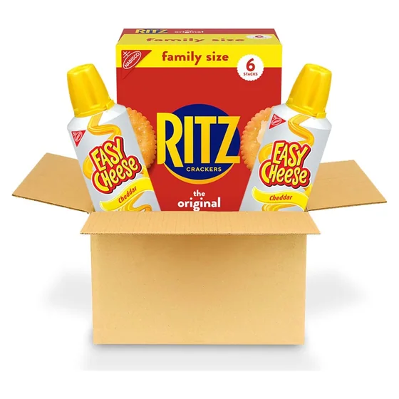 Nabisco RITZ Original Crackers & Easy Cheese Cheddar Snack Variety Pack, 3 packs