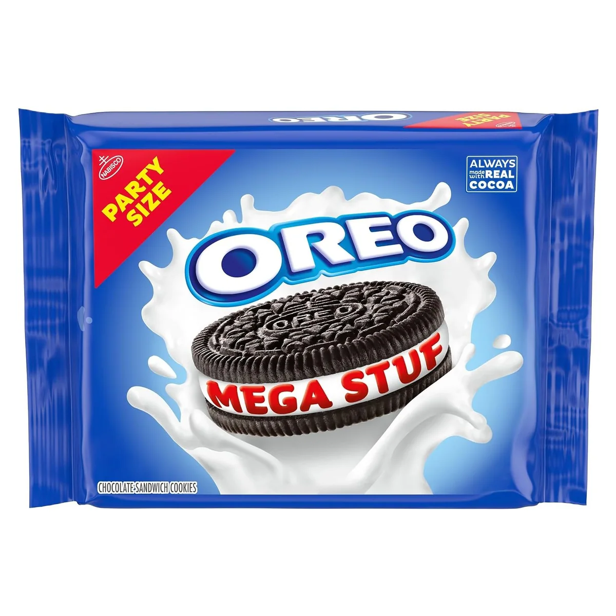 Nabisco OREO Mega Stuf Chocolate Sandwich Cookies, Party Size, 25.35 oz, photo 1 of 4