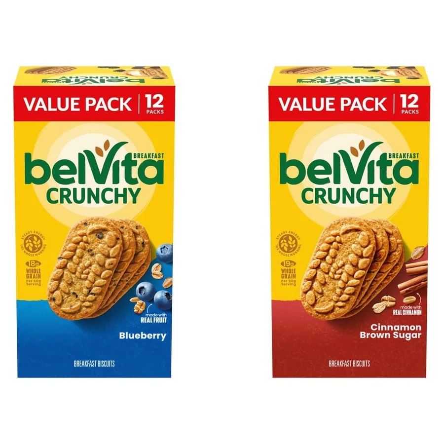 Nabisco belVita Breakfast Biscuits Variety Pack, Blueberry and Cinnamon Brown Sugar, 24 packs, 4 biscuits each, photo 1 of 4
