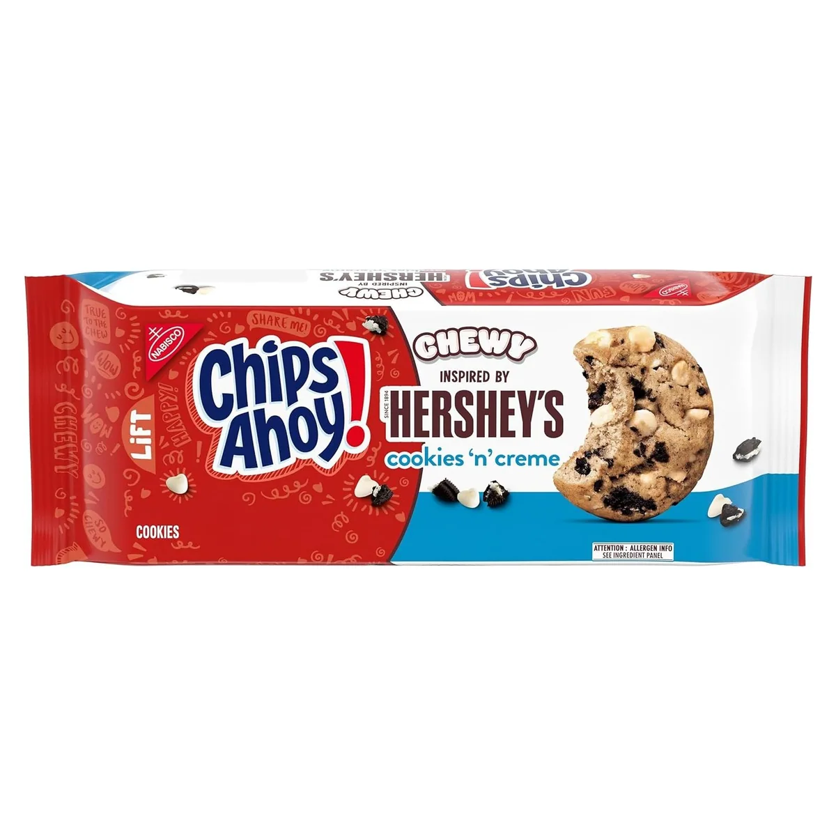 Nabisco CHIPS AHOY! Chewy Hershey's Cookies 'n' Creme Bar-Inspired Cookies, 9.58 oz, photo 1 of 4