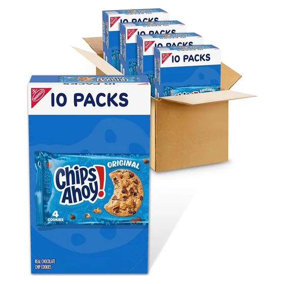 Nabisco CHIPS AHOY! Original Chocolate Chip Cookies, 40 snack packs, 4 cookies each