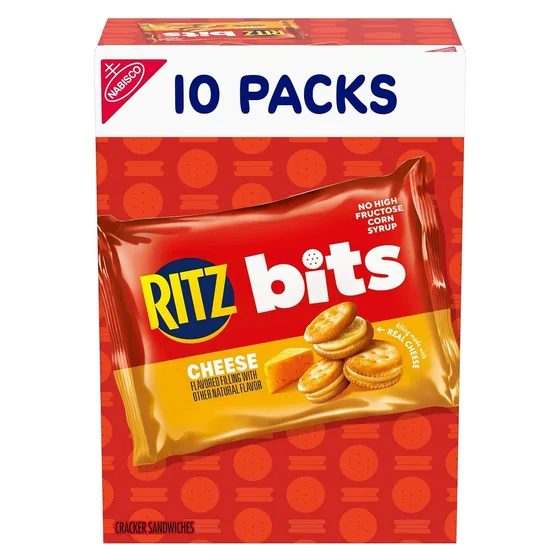 Nabisco RITZ Bits Cheese Sandwich Crackers, 10 snack packs