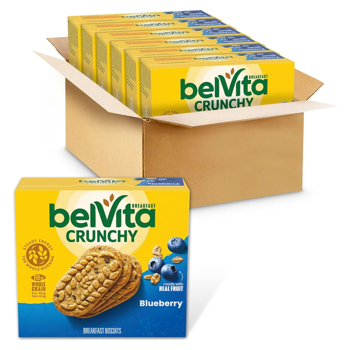 Nabisco belVita Breakfast Bars Biscuits, Blueberry, 30 packs, 4 biscuits each, photo 1 of 6