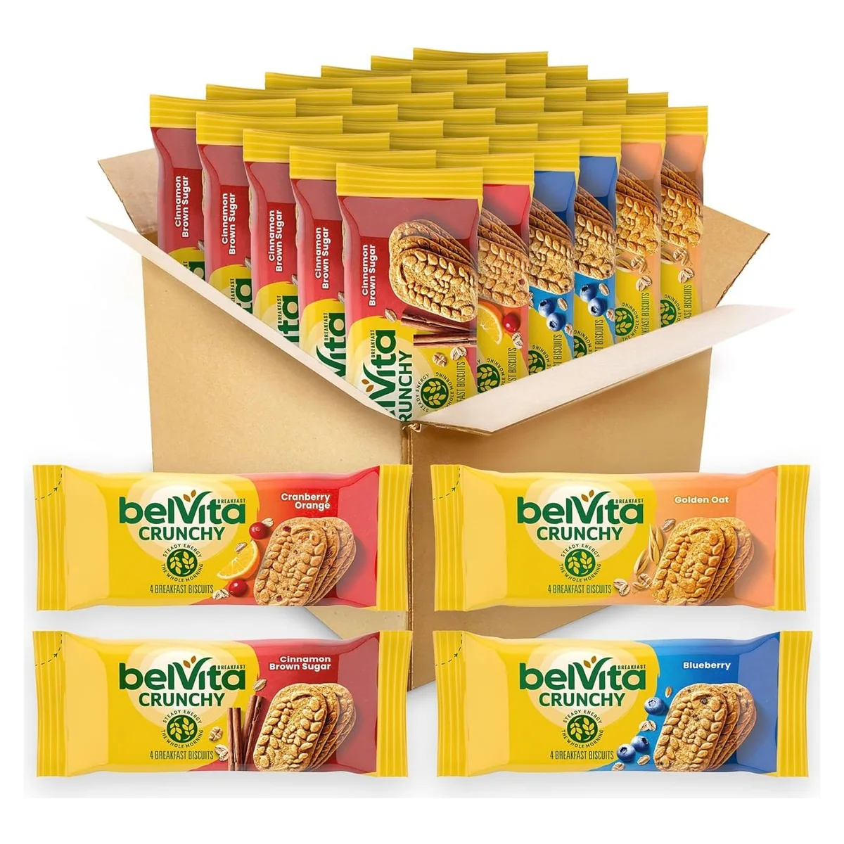Nabisco belVita Breakfast Bars Biscuits Variety Pack, 30 packs, 4 kinds, photo 1 of 6