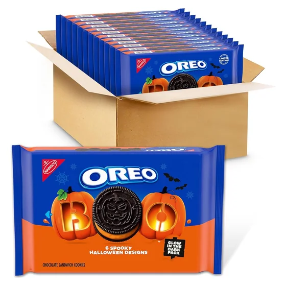 Nabisco OREO Orange Creme Chocolate Sandwich Halloween Cookies, 12 × 18.71 oz packs