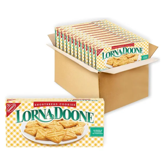 Nabisco Lorna Doone Shortbread Cookies, 120 snack packs in 12 boxes, 4 cookies each