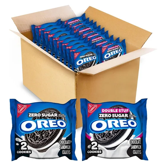 Nabisco OREO Zero Sugar Chocolate Sandwich Cookies Variety Pack, 20 snack packs