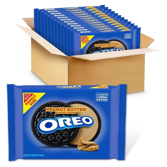 Nabisco OREO Peanut Butter Creme Chocolate Sandwich Cookies, 12 × 17 oz packs
