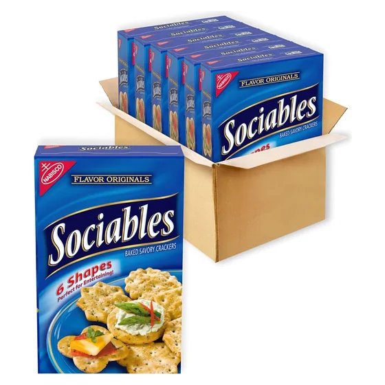 Nabisco Flavor Originals Sociables Baked Savory Crackers, 6 × 7.5 oz boxes
