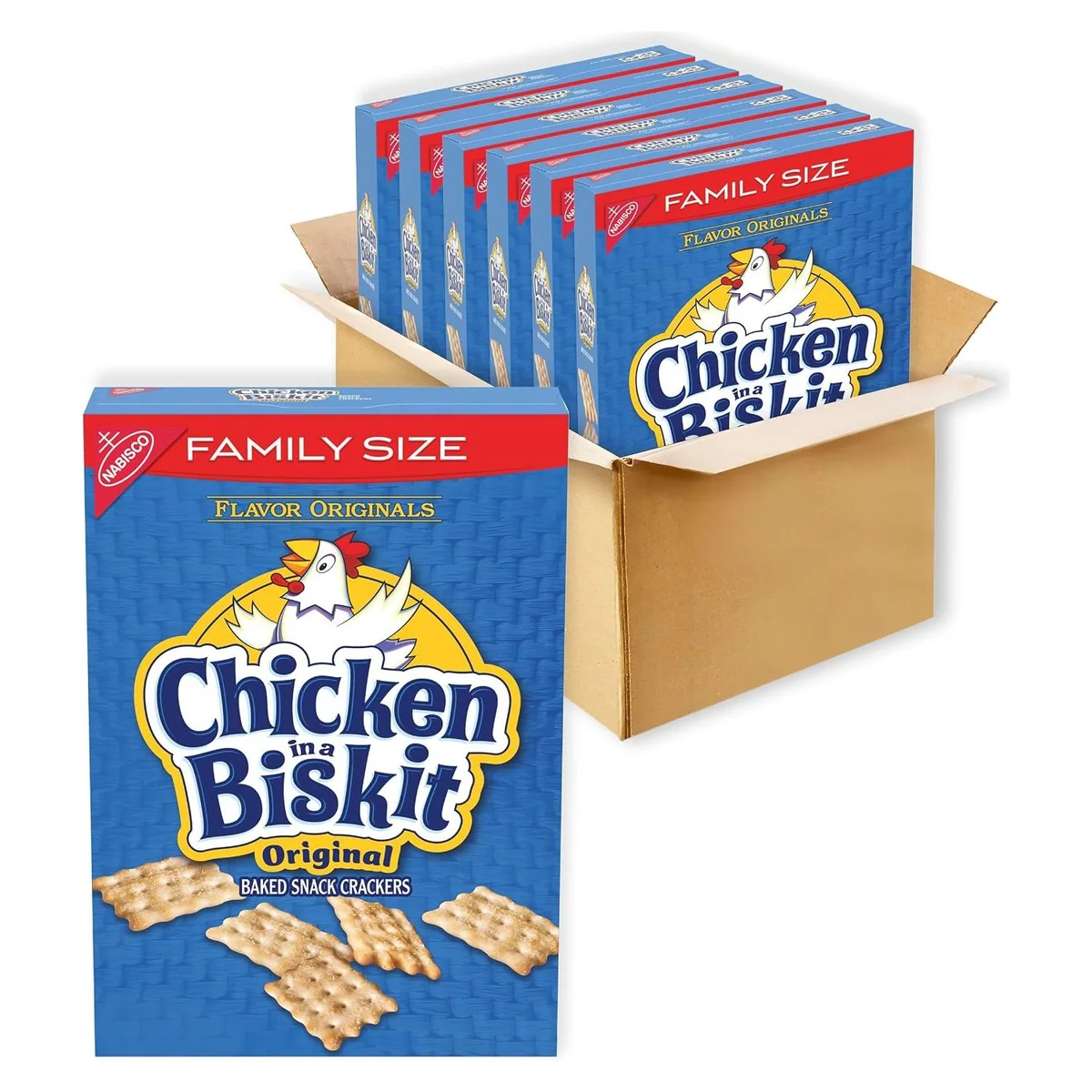 Nabisco Chicken in a Biskit Original Baked Snack Crackers, 6 × 12 oz boxes, photo 1 of 6
