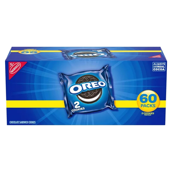 Nabisco OREO Chocolate Sandwich Cookies, 60 snack packs, 2 cookies each