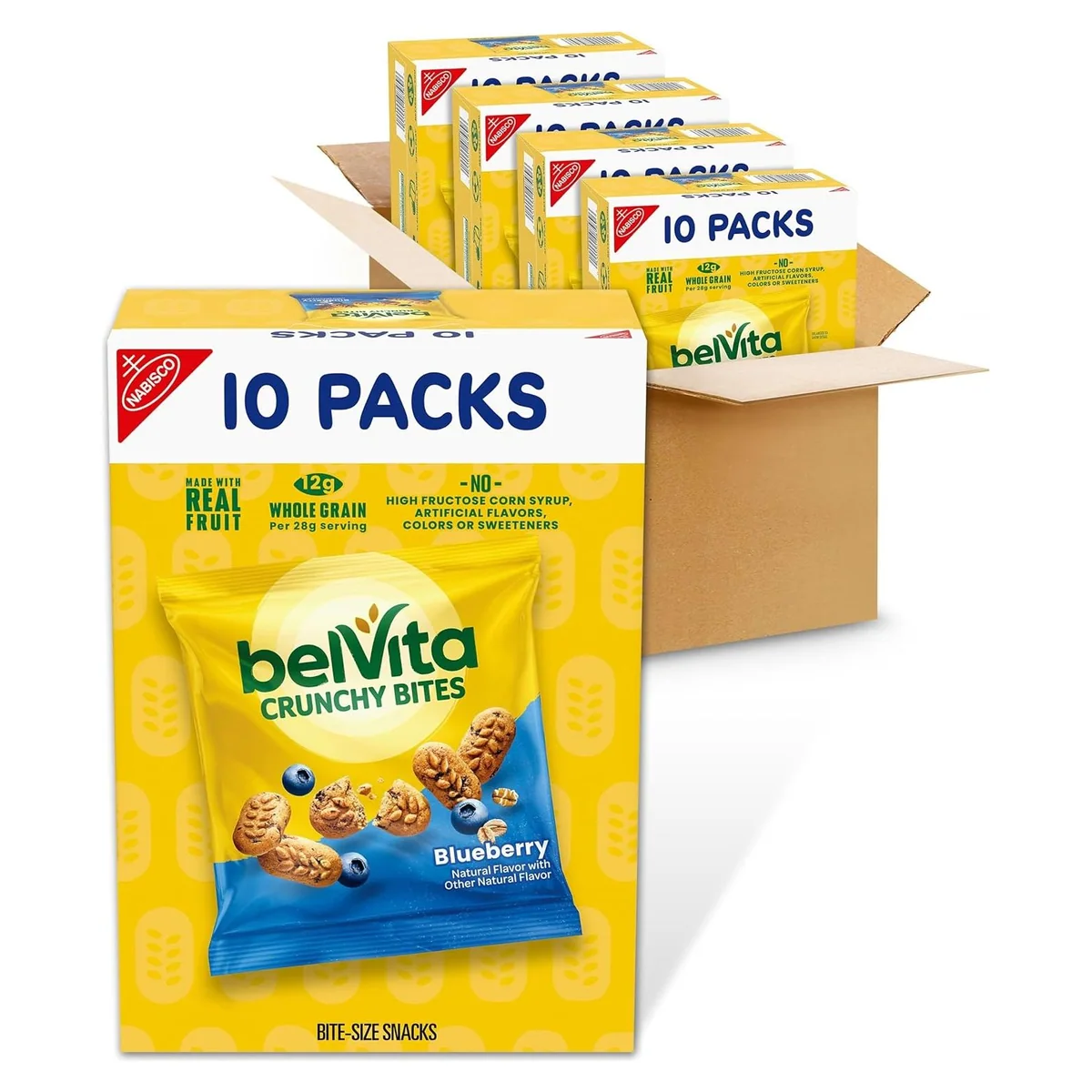 Nabisco belVita Bite Size Snacks, Blueberry Crunchy Bites, 40 packs, 1 oz each, photo 1 of 4