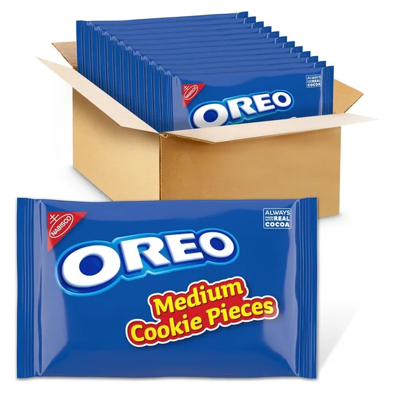 Nabisco OREO Chocolate Sandwich Cookies Medium Cookie Pieces, 12 × 16 oz bags
