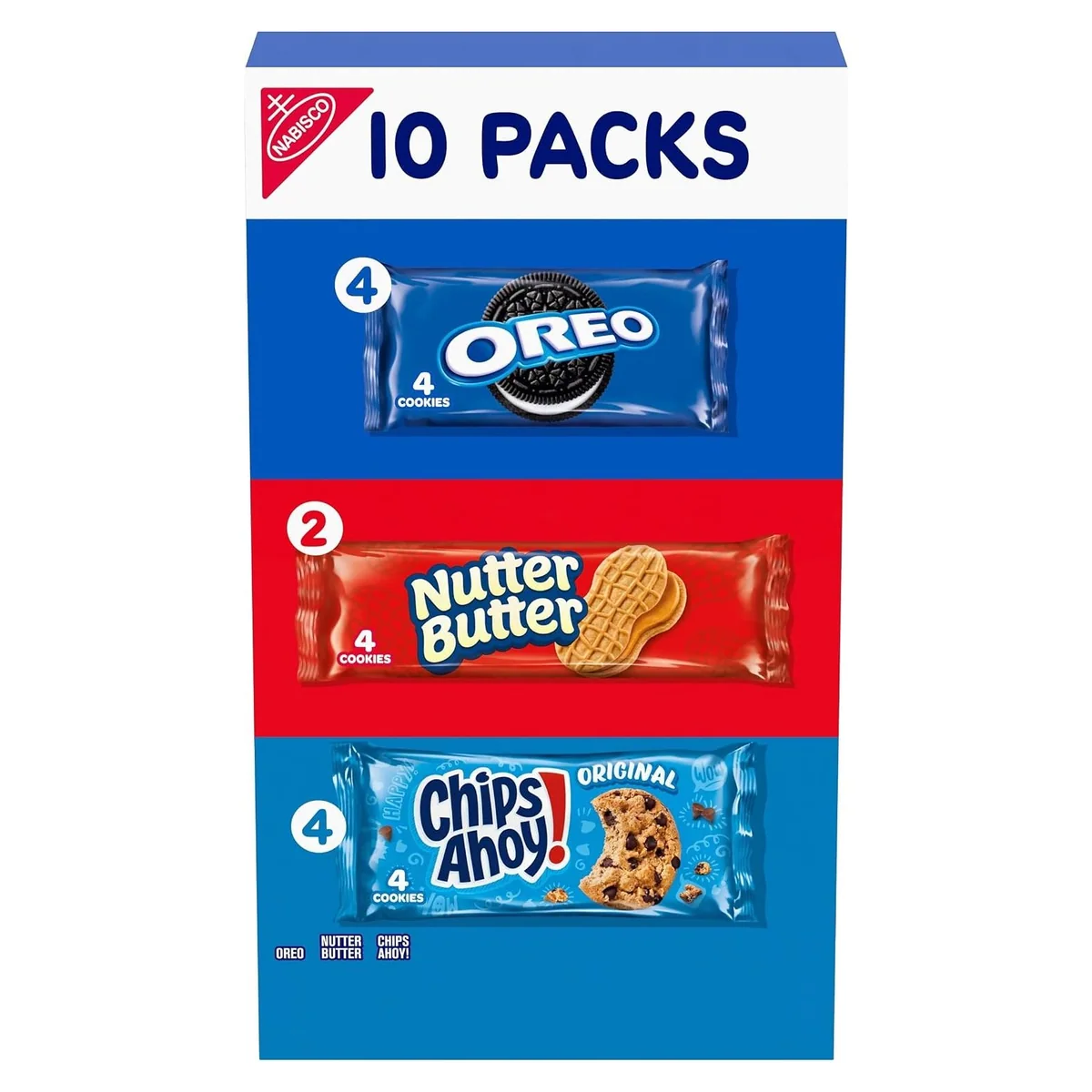 Nabisco Nabisco Cookies Variety Pack, OREO, NUTTER BUTTER, CHIPS AHOY!, 10 snack packs, photo 1 of 5