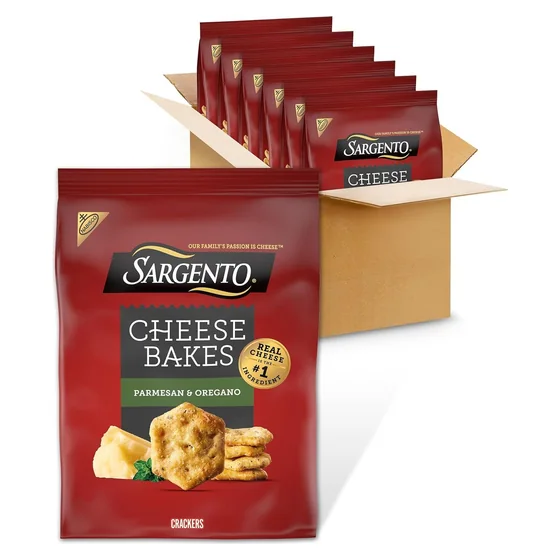 Nabisco Sargento Cheese Bakes Parmesan & Oregano Crackers, 6 × 4.5 oz bags