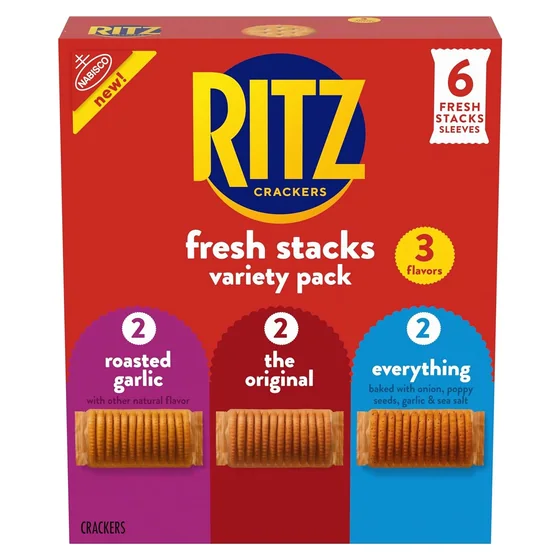 Nabisco RITZ Fresh Stacks Crackers Variety Pack, 6 cracker stacks, 3 kinds