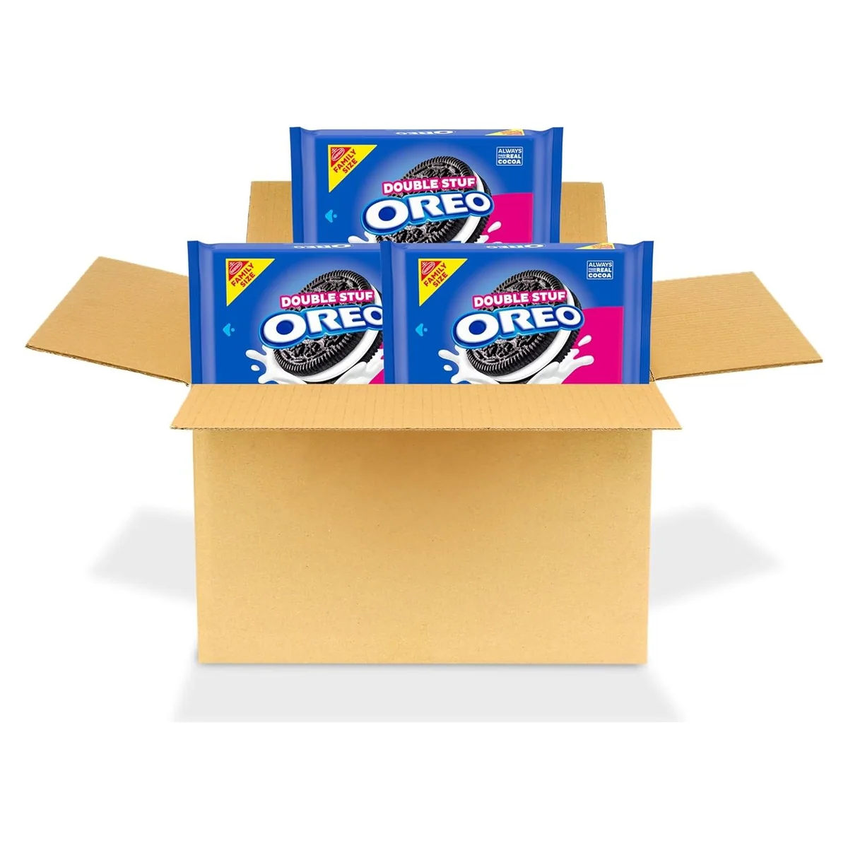 Nabisco OREO Double Stuf Chocolate Sandwich Cookies, 3 family size packs, photo 1 of 5