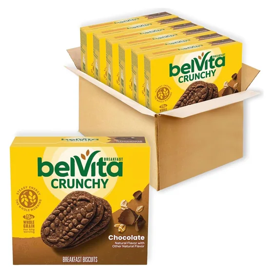 Nabisco belVita Breakfast Bars Biscuits, Chocolate, 30 packs, 4 biscuits each