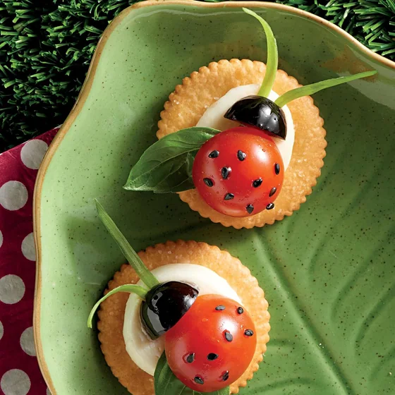 RITZ crackers topped as ladybugs